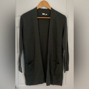 Gap Women's XS Open-Front Long Cardigan Sweater - Olive Green
